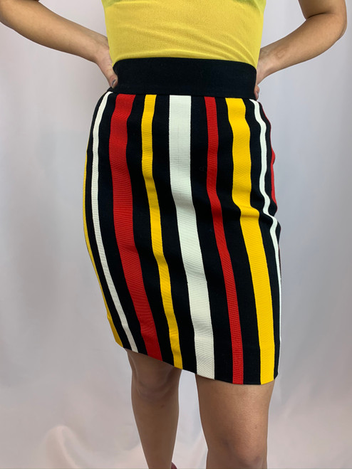Moschino Cheap & Chic Striped Pencil Skirt