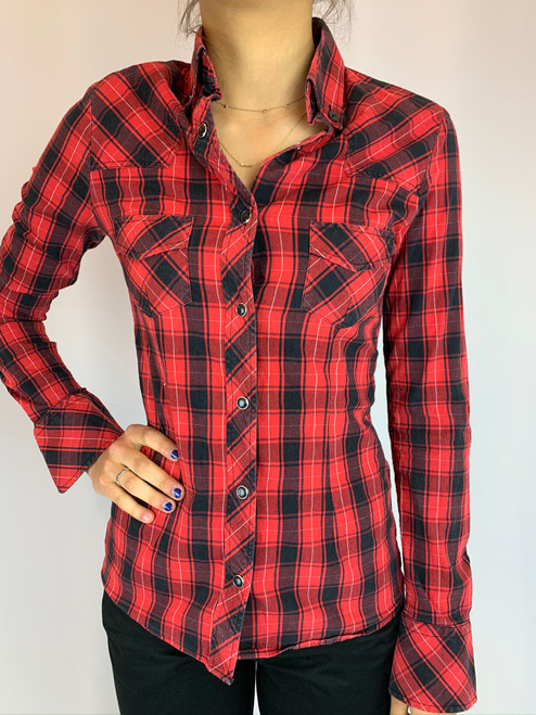 Dolce & Gabbana Red Plaid Button Up front