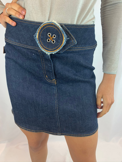 Moschino Jeans Big Button Jean Denim Skirt front