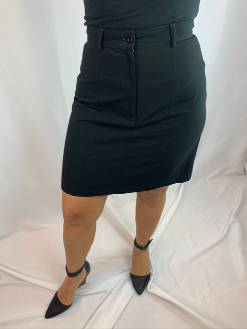 Armani Jeans Black Double Dart Straight Skirt front