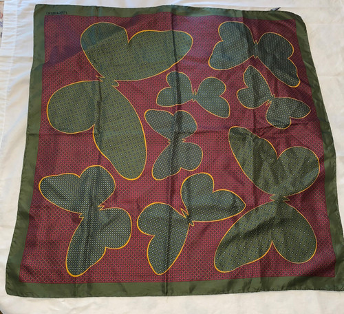 Valentino Tie Print Butterfly Silk Scarf Vintage