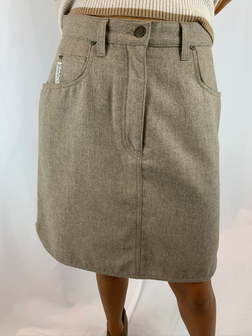 Armani Jeans Light Brown Rounded Hem Skirt