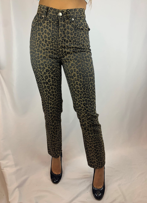 Fendi Leopard Print Jeans Pants