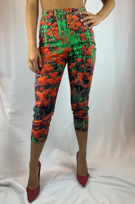 Dolce & Gabbana Abstract Floral Print Cropped Pants