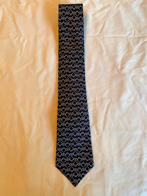 Hermes Horsebit Motif 7019 TA Navy Tie