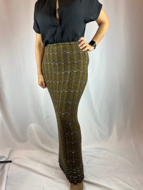 Missoni Sport Nylon & Wool Floor Length Pencil Skirt