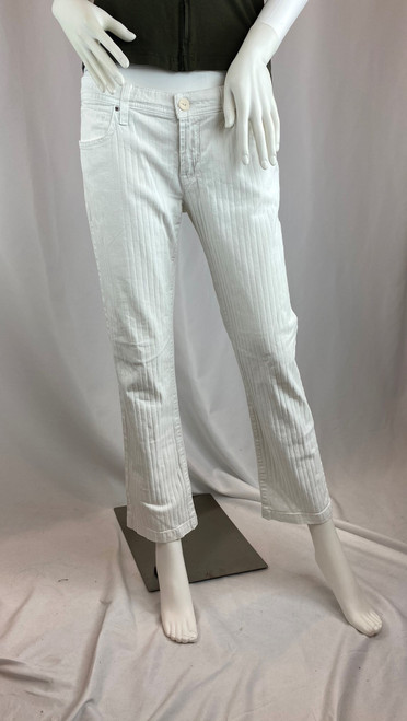 Armani Jeans White Lined Cropped Jeans Pants