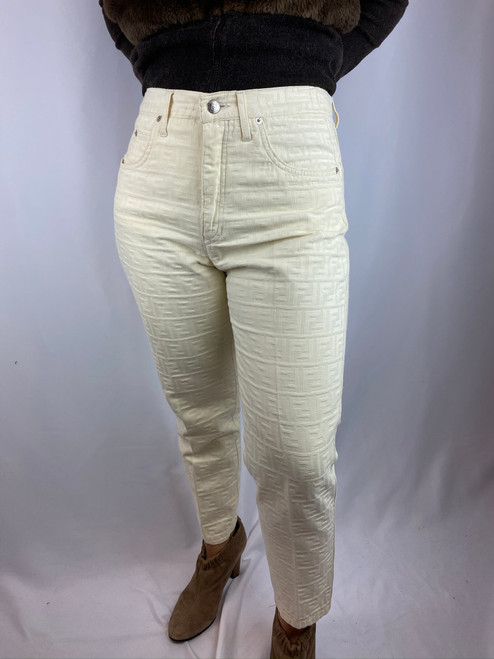 Fendi Vintage Zucca White Pants