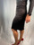 Yves Saint Laurent Asymmetrical Black Skirt with Side Ruching