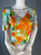 Versace Jeans Couture Bright Colored Floral Flutter Sleeve Top