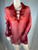 Armani Jeans Ombre Red Purple Sheer Embroidered Tunic Blouse