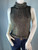 Trussardi Jeans Sleeveless Turtleneck Metallic Dark Gray Sweater