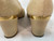 Prada Soft Leather Light Yellow Beige Flower Low Heel Shoes