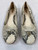 Fendi Cream Off White Snake Python Print Leather Ballet Flats