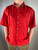 Prada Red Blue White Stitch Cotton Button Up Short Sleeve Shirt