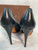 Gucci Black Perforated Leather Peep Toe Heel Pumps 184692