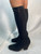 Prada Black Stretch Fabric Chunky Heel Boots