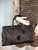 Fendi Black Patent Leather FF Emblem Zucca Purse Bag Vintage