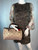 Prada Brown Navy Metallic Gold Damask Bag Purse