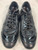 Prada Black Leather & Patent Leather Lace Up Sneakers