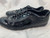 Prada Black Leather & Patent Leather Lace Up Sneakers