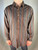 Missoni Uomo Navy Blue Brown Red Tan Striped Button Up Shirt