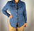 Armani Jeans Medium Blue Wash Denim Chambray Button Up Shirt