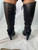 Fendi Brown & Black Buckled Knee High Leather Boots