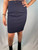 Gianni Versace Couture Navy Blue Wool Knee Length Skirt Vintage