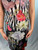 Roberto Cavalli Class Floral Animal Print Lace Trim V-Neck Midi Dress