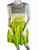 Moschino Cheap & Chic White Green Watercolor Grass Flare Dress