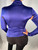 Versace Royal Blue Silky Cut Out Draped Back Turtleneck