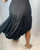 ALAÏA Black Flowy Ruched Skirt with Handmade Detailing