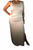 Armani ruched maxi tan beige dress