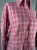 Barbour pink & red checkered long sleeve top