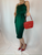 Blumarine Emerald Satin Dress with Embellished Straps