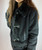 Black Armani Jeans Eco Shearling Jacket with Faux Fur