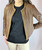 Michael Kors Cognac Leather Jacket with Gold Accents