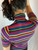 KENZO Multi-Colored Semi-Sheer Short Sleeve Turtleneck Top
