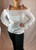 Byblos White Ruffled Off-The-Shoulder Long Sleeve Top