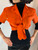 Moschino Jeans Cropped Tangerine Orange Tie Top