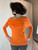 Givenchy Paris Orange Long Sleeve Layered Detail Top