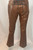Roberto Cavalli  Leather Cognac Lace Up Pants with Snake Emblem