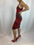 Alexander McQueen Sleeveless Red Pattern Dress