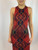 Alexander McQueen Sleeveless Red Pattern Dress