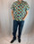 second hand Valentino Jeans Rare Polka Dot Multi Colored Retro Short Sleeve Button Up Shirt front