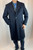 second hand Valentino Roma Navy Virgin Wool Full Length Coat