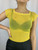 Jean Paul Gaultier Yellow Nylon Square Neck Top