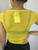 Jean Paul Gaultier Yellow Nylon Square Neck Top back