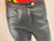 Versace Straight Leg Black High Rise Leather Pants waist